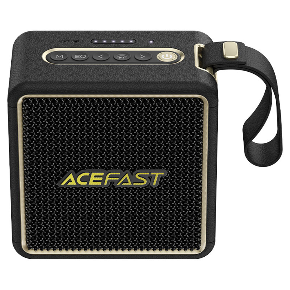Безжичен високоговорител, преносим, Bluetooth 5.4, USB, TF, AUX, IPX6, USB-C, 2600mAh - Acefast Nano (K3) - Черен