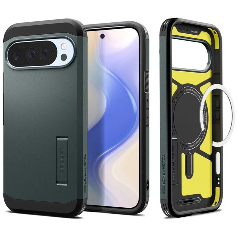 Калъф за Google Pixel 10 Pro XL - Spigen Tough Armor MagSafe (ACS09730) - Abyss Зелен