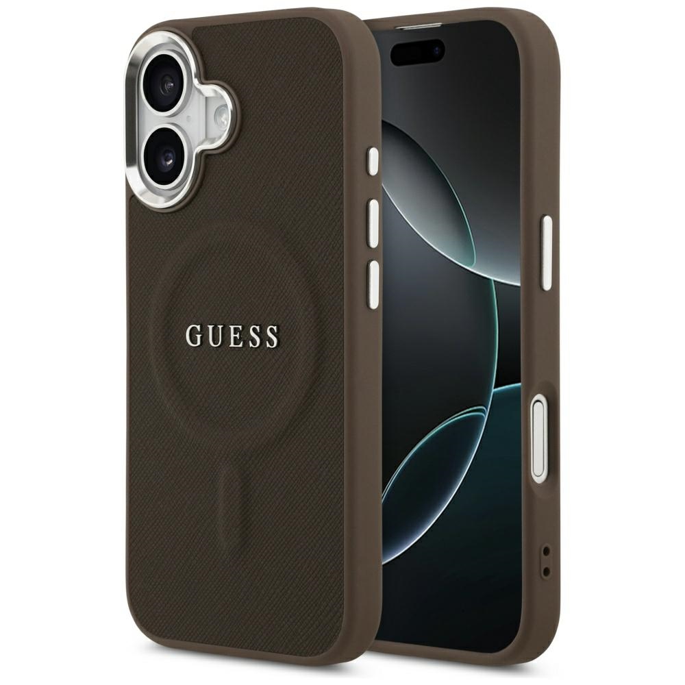 Калъф за iPhone 17 - Guess Hardcase Classic Logo MagSafe (GUHMP17SPSAREGSW) - Кафяв