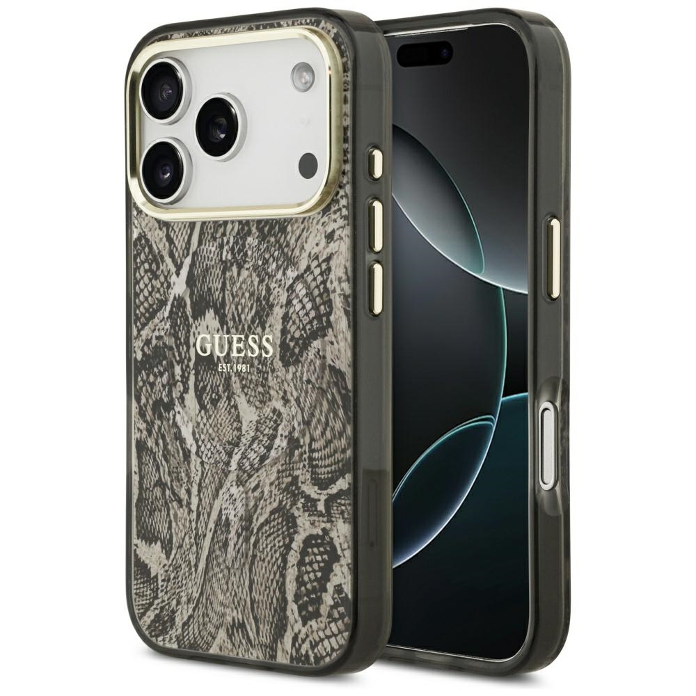 Калъф за iPhone 17 Pro - Guess Python Pattern MagSafe (GUHMP17LHIMPYGW) - Кафяв