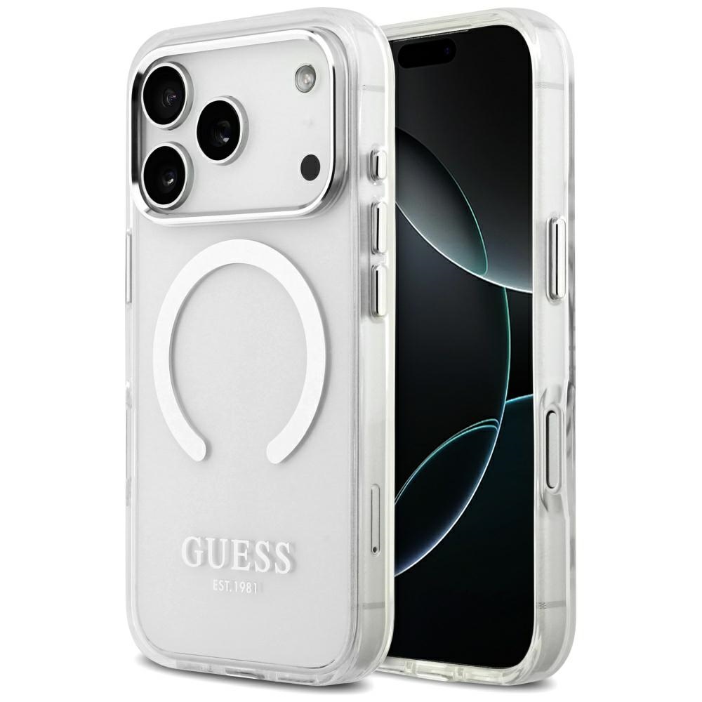 Калъф за iPhone 17 Pro - Guess Metal Outline MagSafe (GUHMP17LHTRMS) - Сребрист