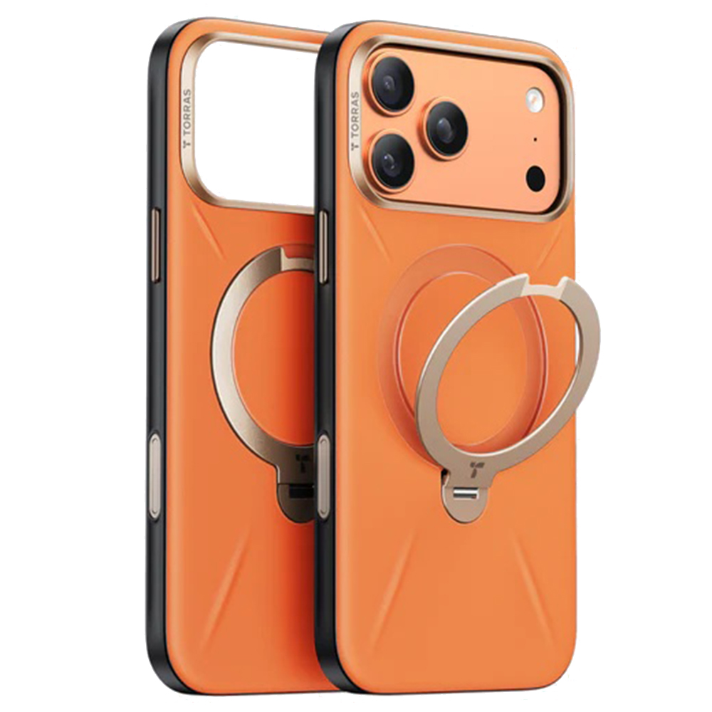 Калъф за iPhone 17 Pro Max - Torras QPRO Leather Series - Оранжев