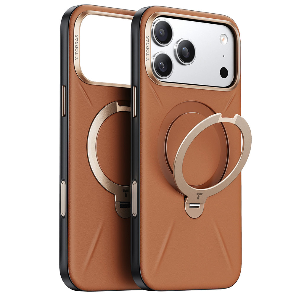 Калъф за iPhone 17 Pro Max - Torras QPRO Leather Series - Кафяв