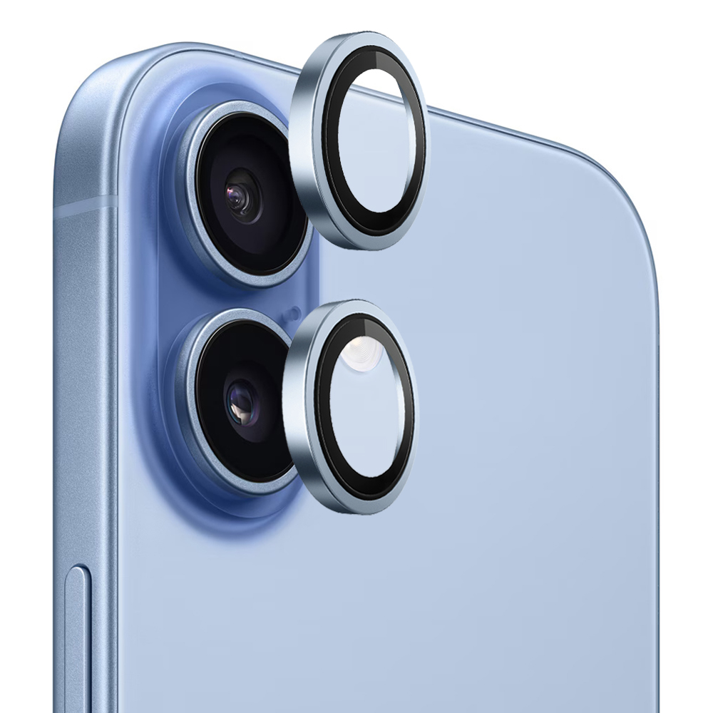 Калъф за iPhone 17 - Blueo Original Metal Frame Lens Lens Glass - Светлосин