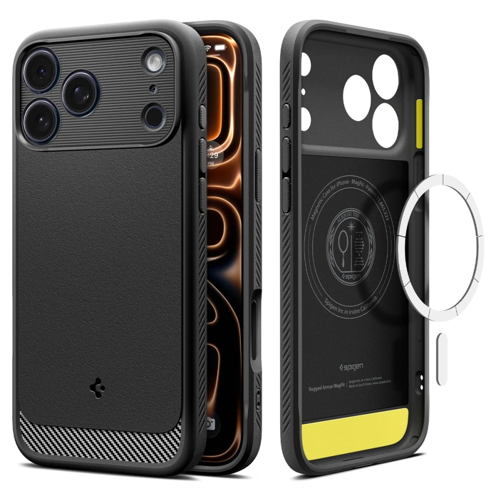 Калъф за iPhone 17 Pro Max - Spigen Rugged Armor MagSafe (ACS10263) - черен мат