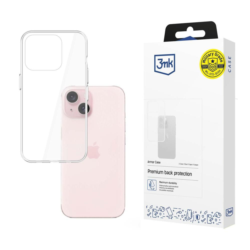 Калъф за iPhone 15 - 3mk Armor Case - Прозрачен