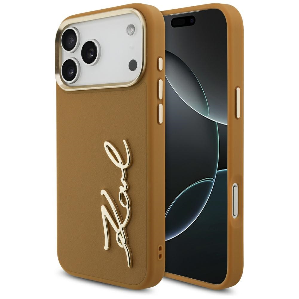 Калъф за iPhone 17 Pro Max - Karl Lagerfeld Hardcase Script Logo (KLHCP17XPSKMGVW) - Кафяв