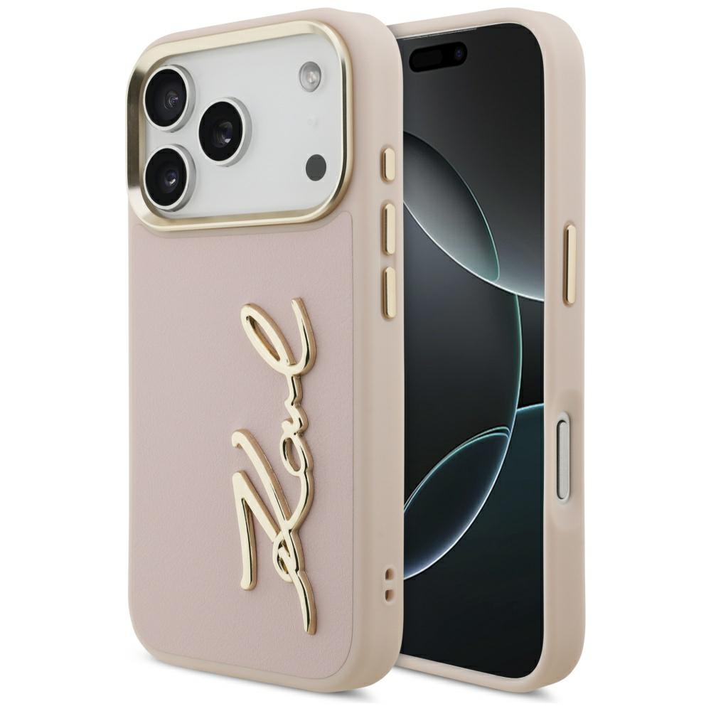 Калъф за iPhone 17 Pro - Karl Lagerfeld Hardcase Script Logo (KLHCP17LPSKKMGVP) - Розов