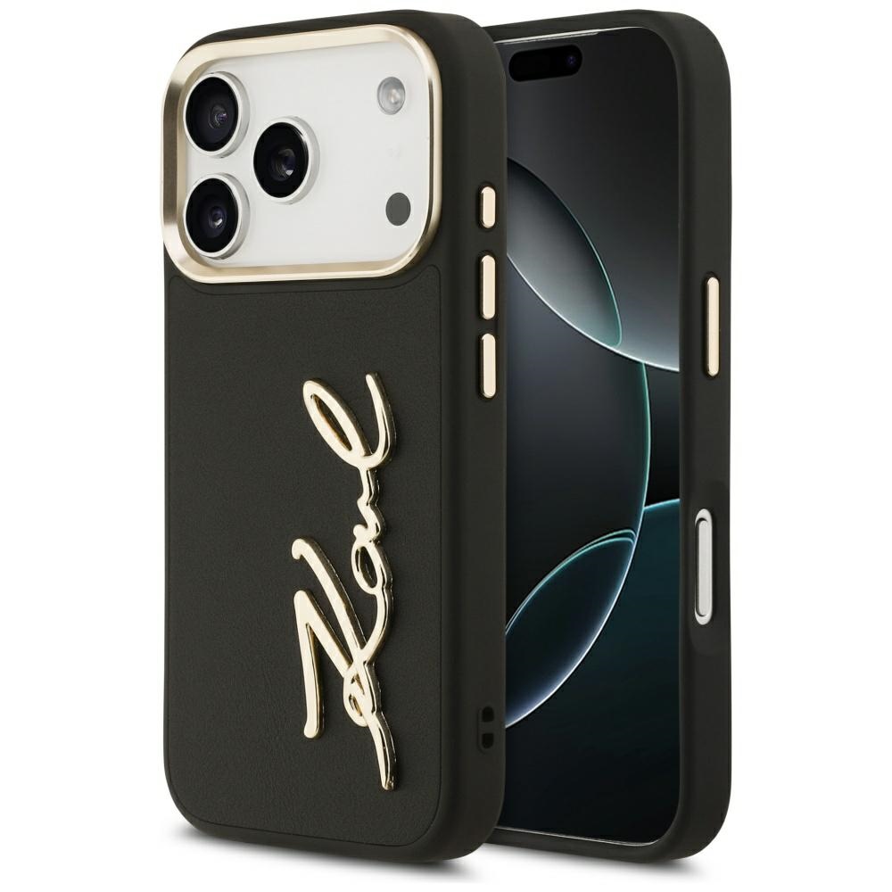 Калъф за iPhone 17 Pro - Karl Lagerfeld Hardcase Script Logo (KLHCP17LPSKMGVK) - Черен