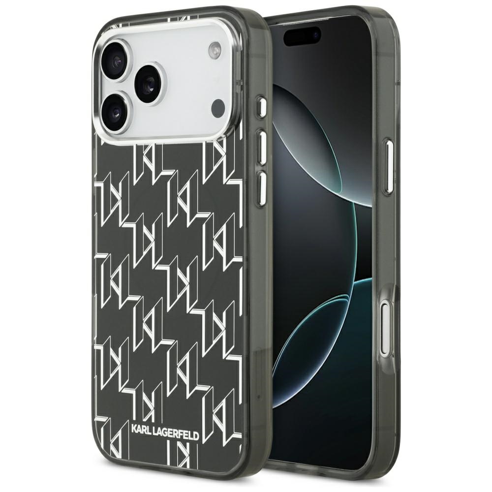 Калъф за iPhone 17 Pro Max - Karl Lagerfeld IML MagSafe KL Monogram (KLHMP17XHMIKKLMEK) - Черен