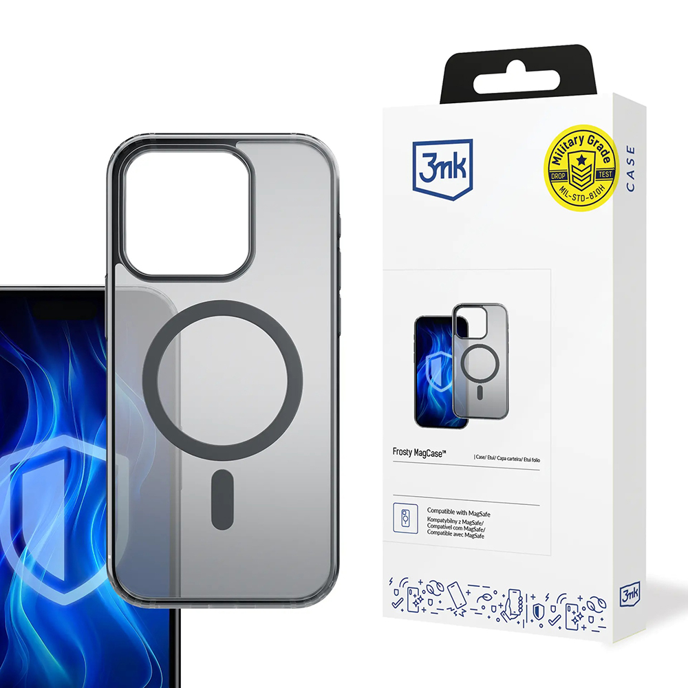Калъф за iPhone 15 Pro Max - 3mk Frosty MagCase - Черен