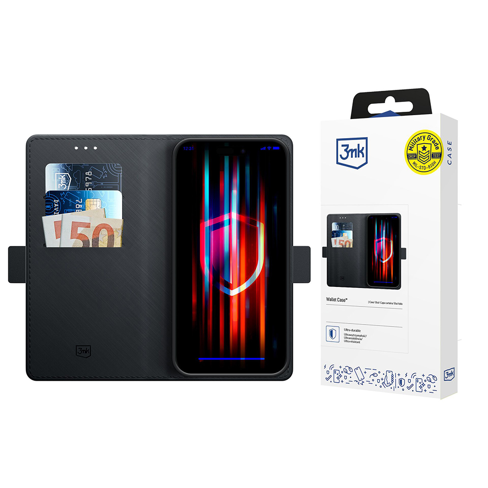 Калъф за iPhone 16e / iPhone 17e - 3mk Wallet Case- Черен