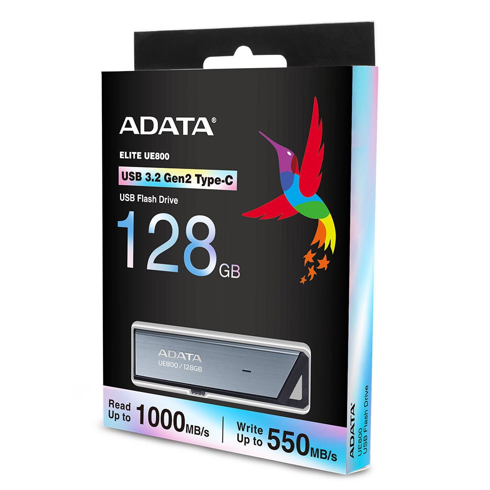 Memory Stick 128GB, USB-C, 1000MB/s - Adata UE800 (AELI-UE800-128G-CSG) - Сребрист