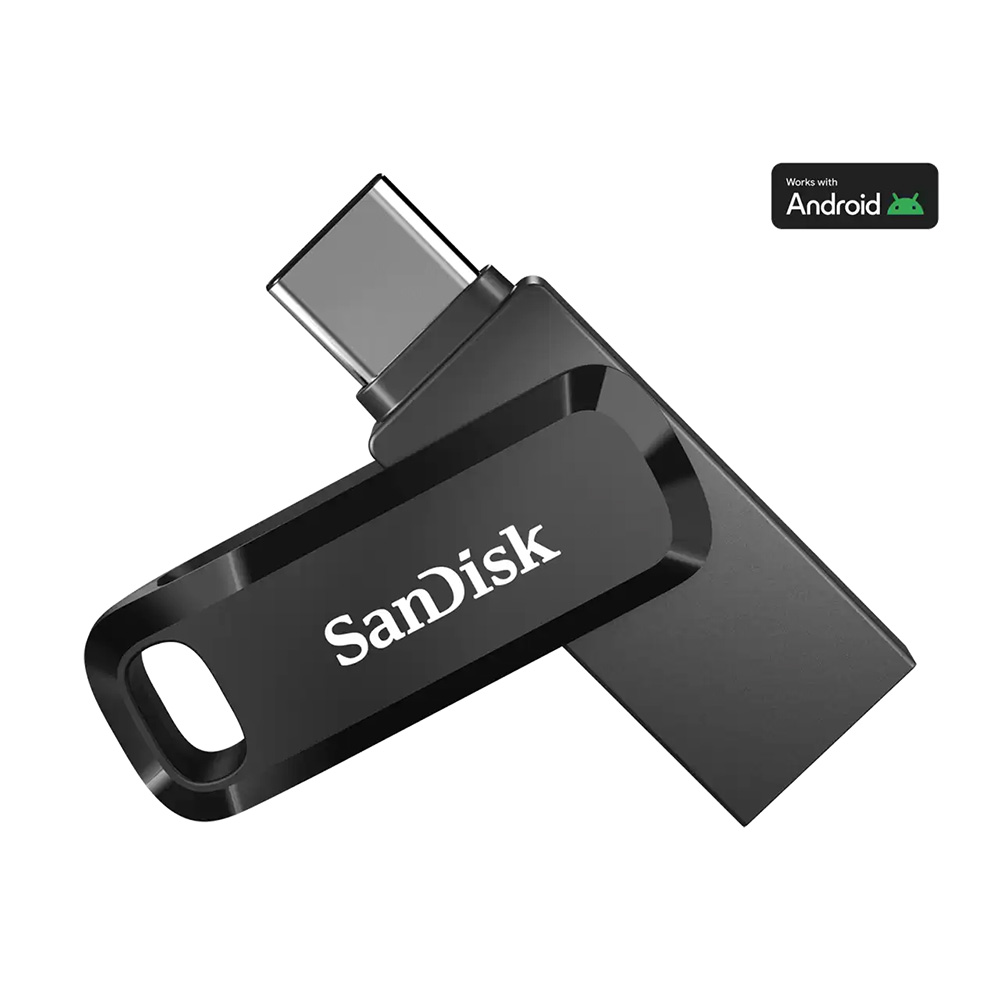 Memory Stick 2in1, 256GB, USB, USB, USB-C, приложение Memory Zone - SanDisk Ultra Dual Drive Go (SDDDC3-256G-G46) - Черен