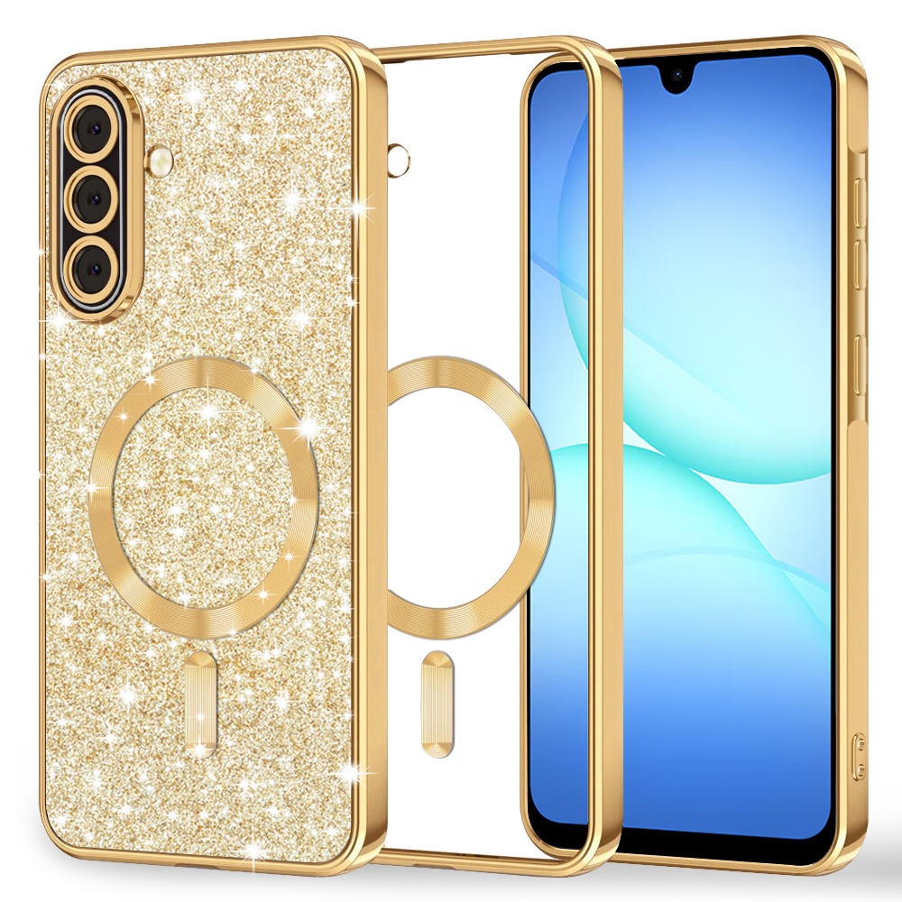 Калъф за Samsung Galaxy A17 5G / A17 4G / M17 / F17 - Techsuit Luxury Glitter MagSafe MagSafe - Златен