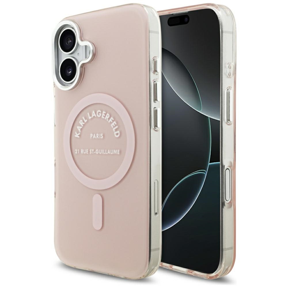 Калъф за iPhone 17 - Karl Lagerfeld IML Karl Karl RSG Logo MagSafe (KLHMP17SHKRSGPP) - Розов