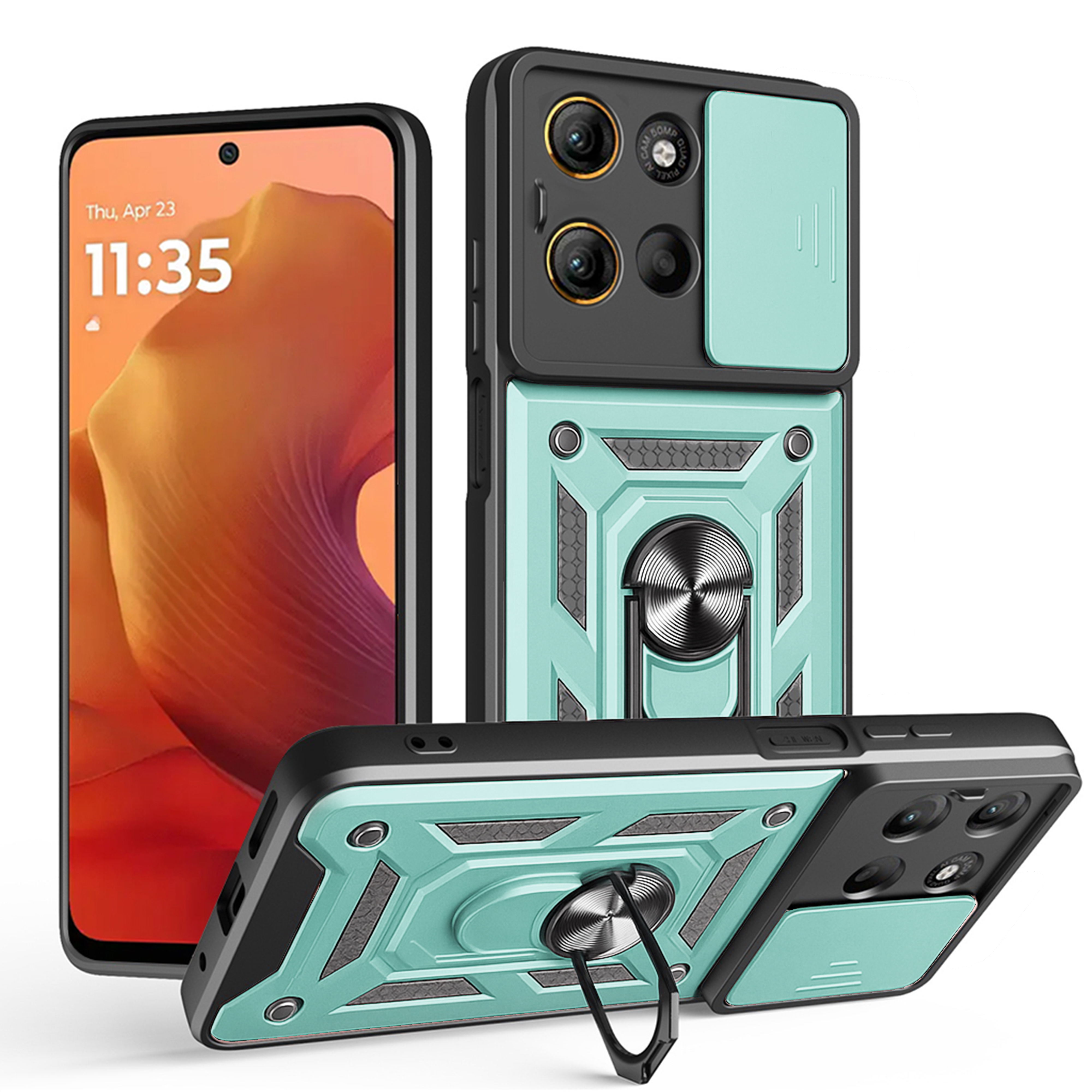 Калъф за Motorola Moto Moto G15 / G15 Power / G17 / G17 Power - Techsuit CamShield Series - Зелен