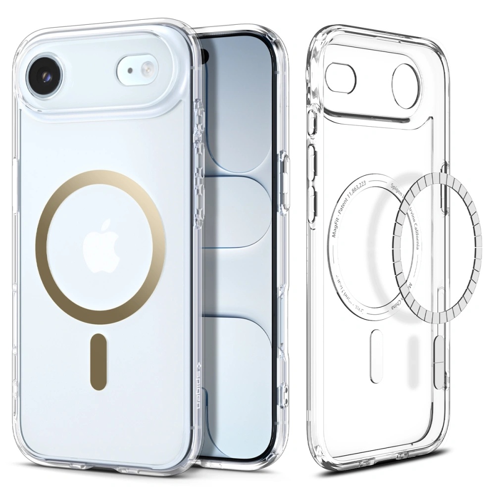 Калъф за iPhone 17 Air - Spigen Ultra Hybrid MagSafe (ACS10315) - Прозрачен/Златист