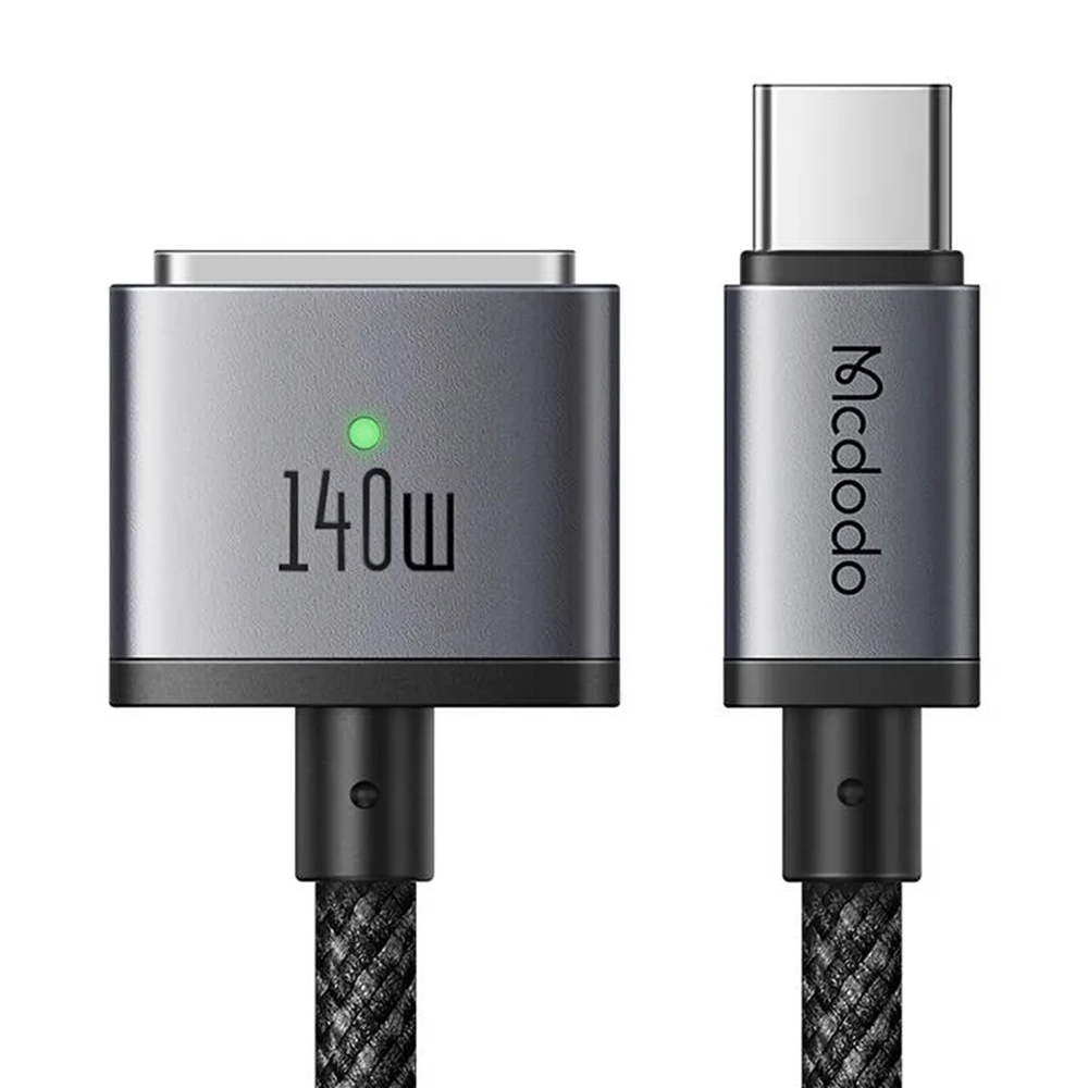 Кабел, USB-C към MagSafe 3, 140 W, LED индикатор, 2 м - Mcdodo (CA-1470) - Черен