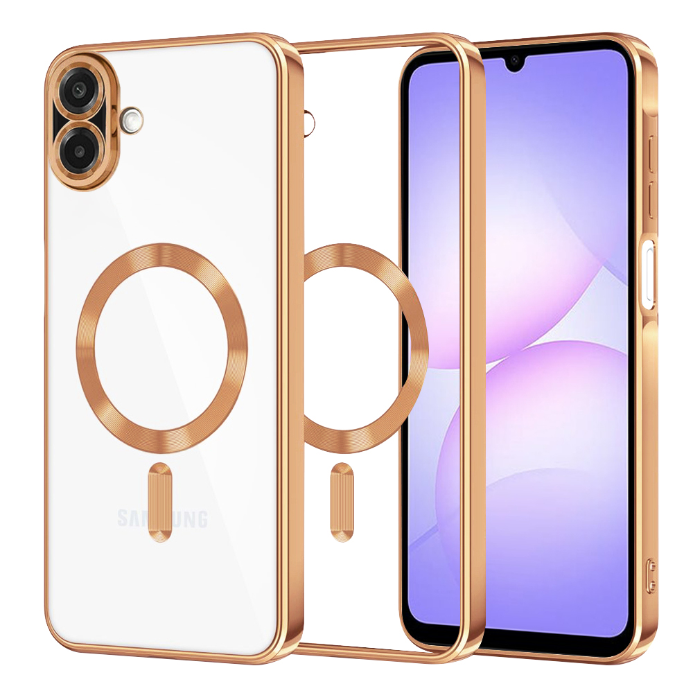 Калъф за Samsung Galaxy A07 4G - Techsuit Luxury Crystal MagSafe - Оранжев