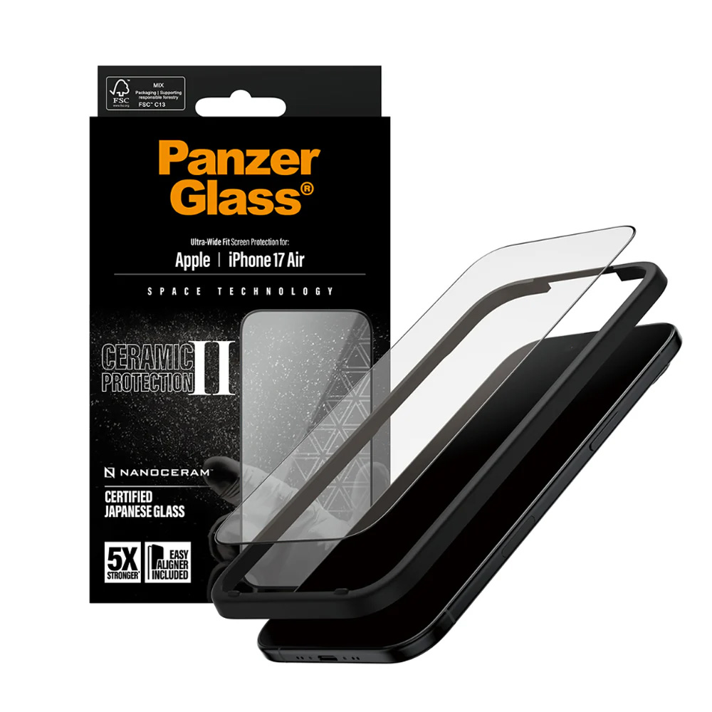 Folie PanzerGlass® Ultra-Wide Fit Ceramic II Screen Protector w. EasyAligner iPhone 17 Air