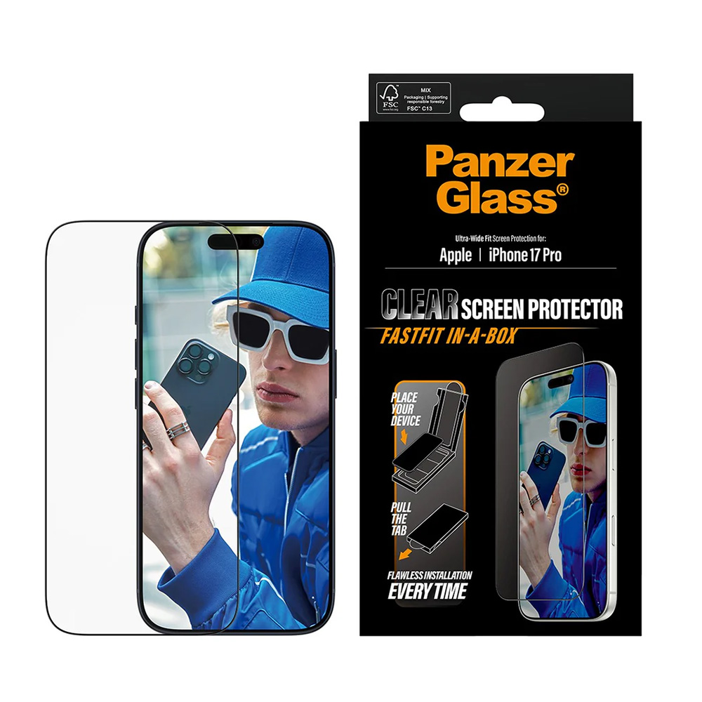 Aplicare folie PanzerGlass® Ultra-Wide Fit Screen Protector w. FASTFIT IN-A-BOX