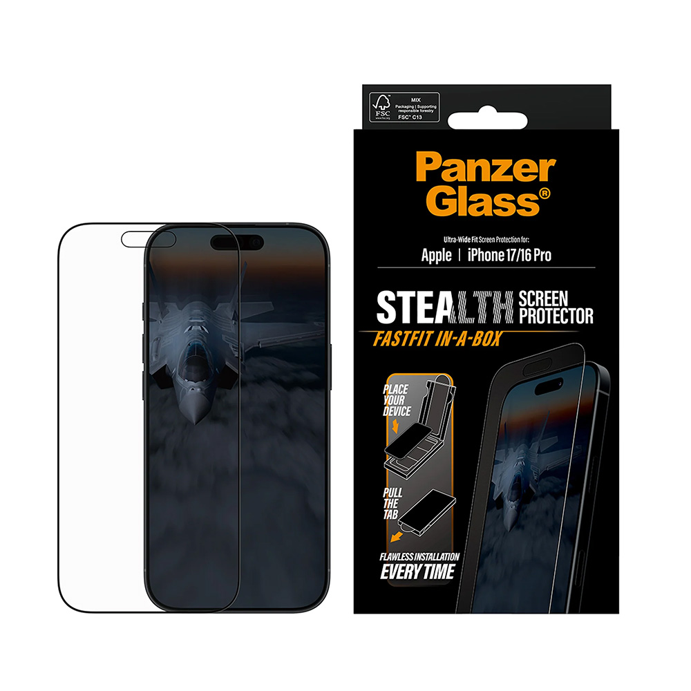 Detalii folie PanzerGlass® Ultra-Wide Fit Stealth Screen Protector w. FASTFIT IN-A-BOX