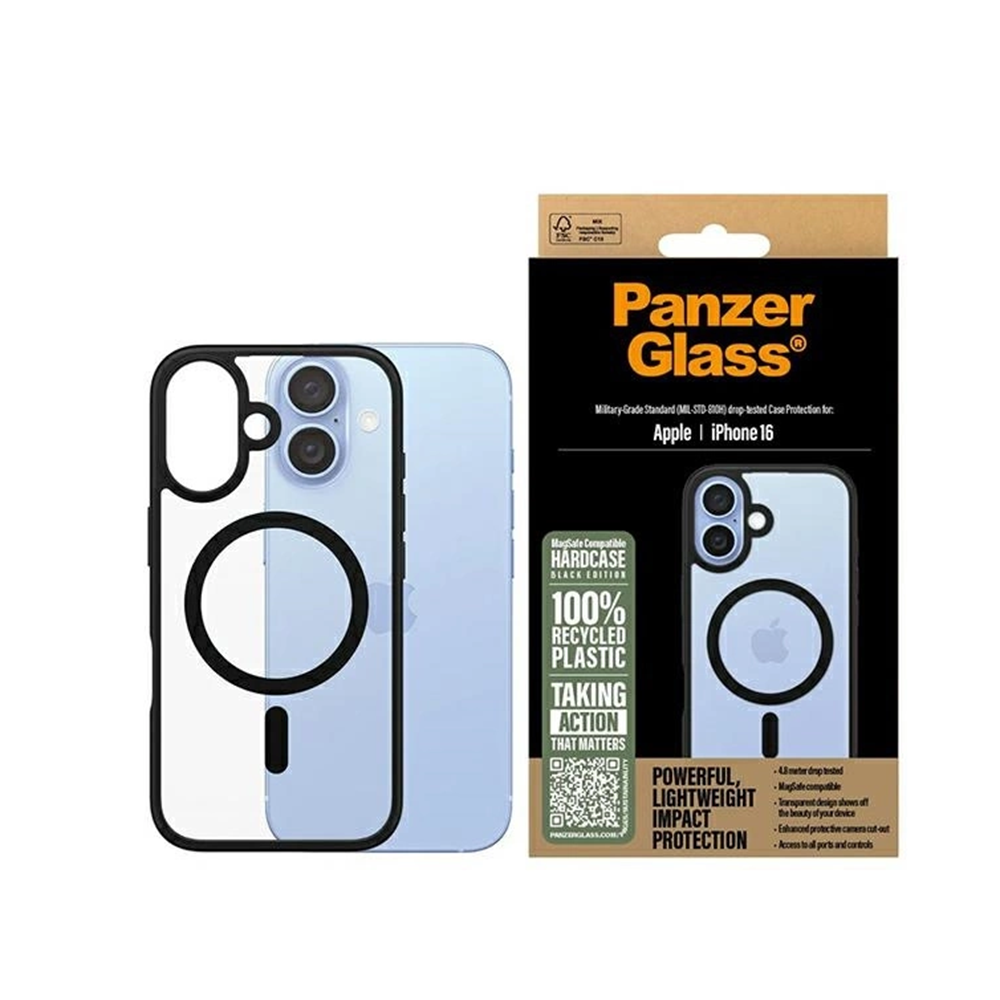 Utilizare husă PanzerGlass® HardCase Black MagSafe & Frame Series iPhone 16