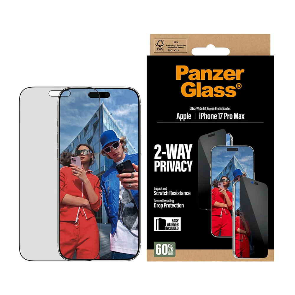 Detalii folie PanzerGlass® Ultra-Wide Fit 2-Way Privacy Screen Protector w. EasyAligner