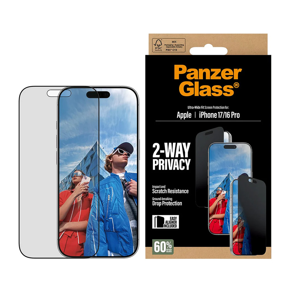 Aplicare folie PanzerGlass® Ultra-Wide Fit 2-Way Privacy Screen Protector w. EasyAligner