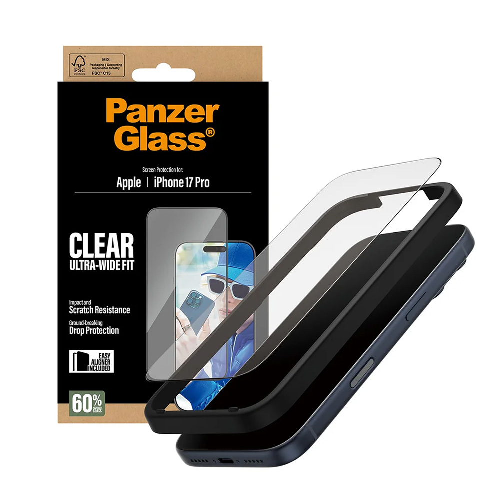 Folie PanzerGlass® Ultra-Wide Fit Screen Protector w. EasyAligner iPhone 17 Pro