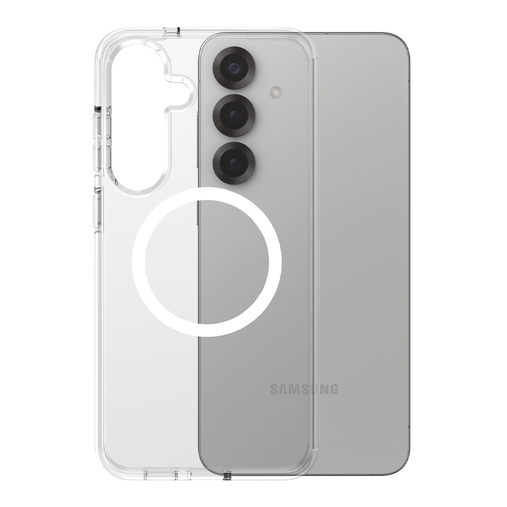 Husă PanzerGlass® CARE Flagship Urban Combat White Qi Compatible Samsung Galaxy S25 Plus Transparenta