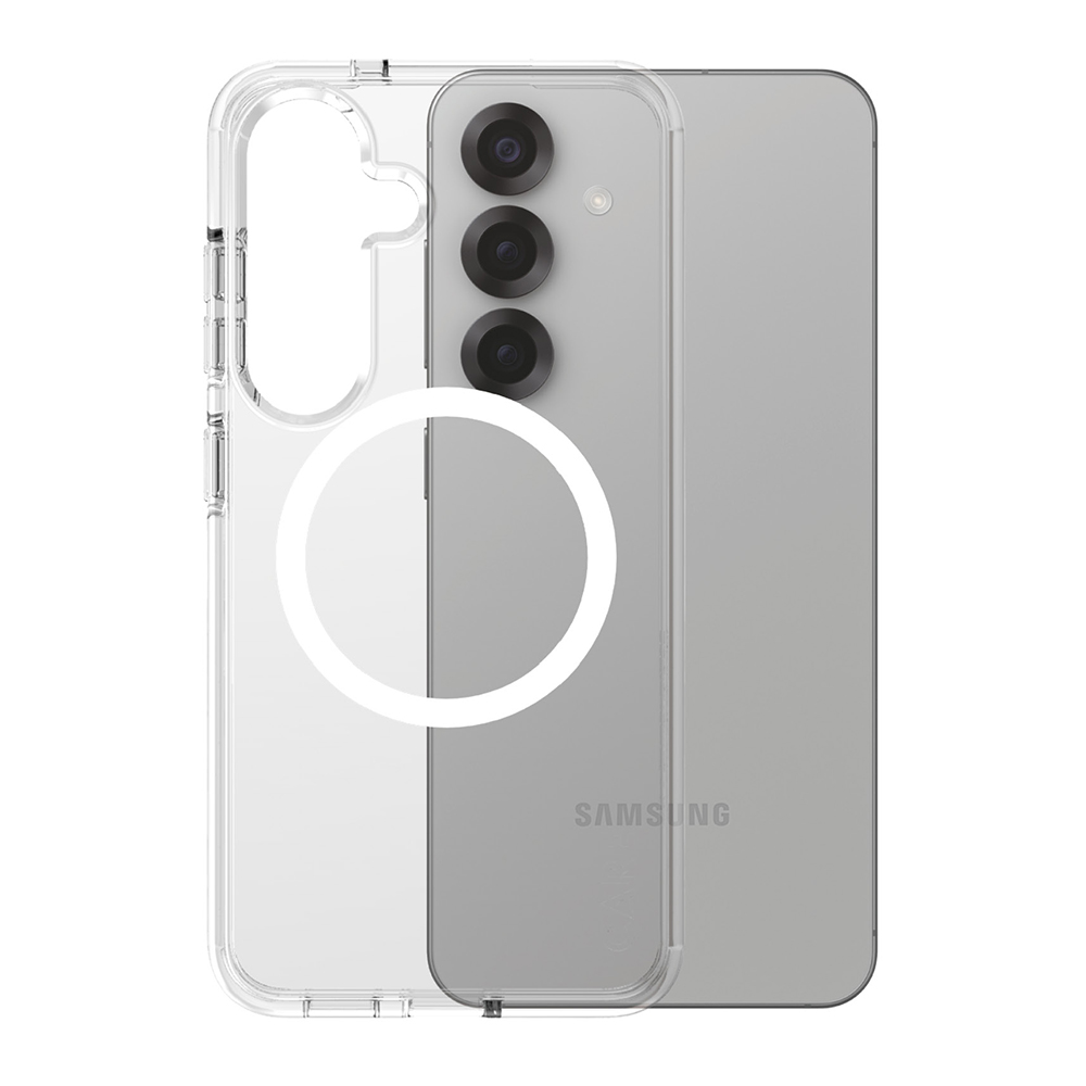Husă PanzerGlass® CARE Flagship Urban Combat White Qi Compatible Samsung Galaxy S25 Transparenta