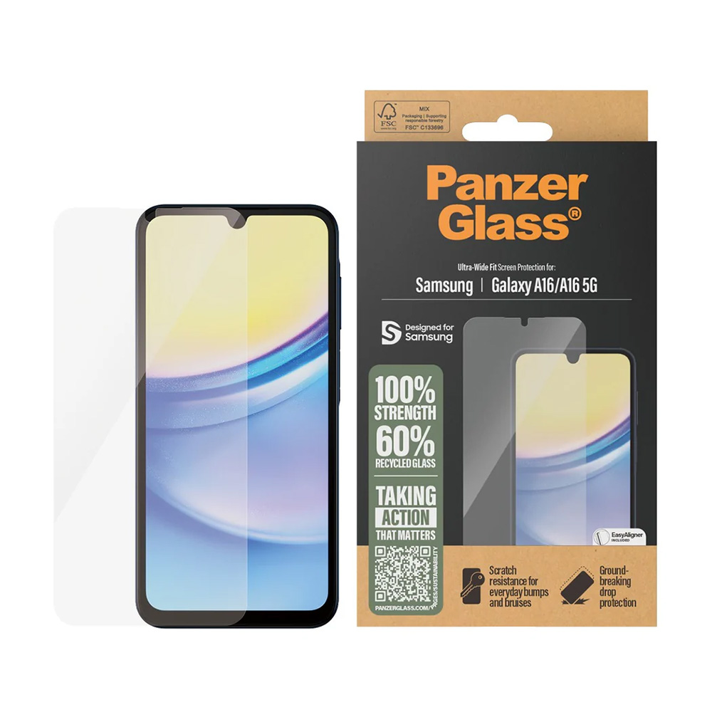 Folie PanzerGlass® Ultra-Wide Fit Screen Protector w. EasyAligner Samsung Galaxy A16 4G / A16 5G