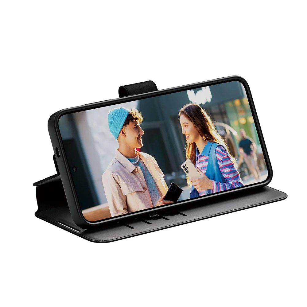 Utilizare husă PanzerGlass® CARE Feature Kickstand Wallet Case Samsung Galaxy S25 Plus