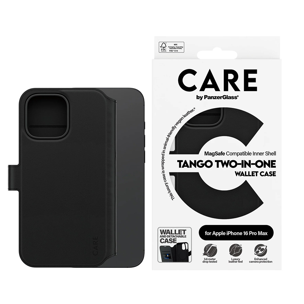 Utilizare husă PanzerGlass® CARE Feature MagSafe Case Tango Two-in-One Wallet iPhone 16 Pro Max