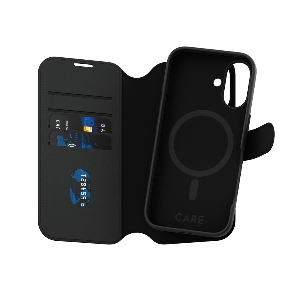 Husă PanzerGlass® CARE Feature MagSafe Case Tango Two-in-One Wallet iPhone 16 Negru