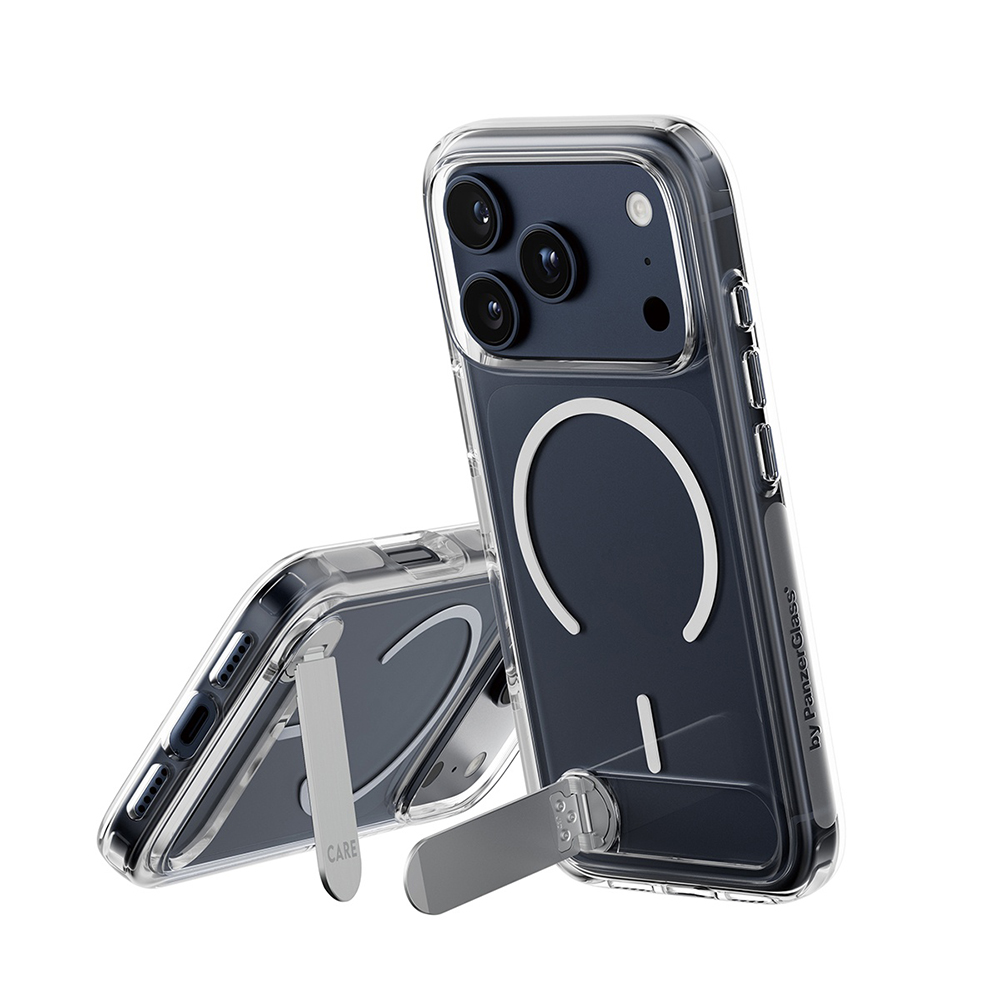 Husă PanzerGlass® CARE Feature Kickstand MagSafe iPhone 17 Pro Transparenta