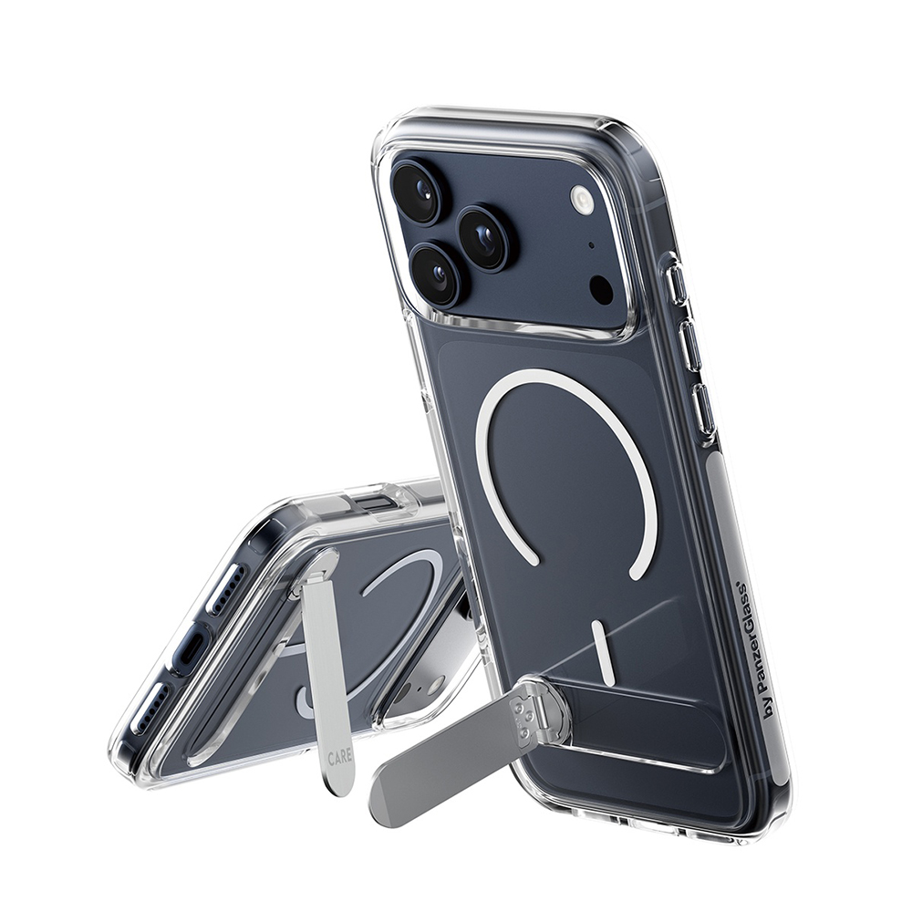 Husă PanzerGlass® CARE Feature Kickstand MagSafe iPhone 17 Pro Max Transparenta