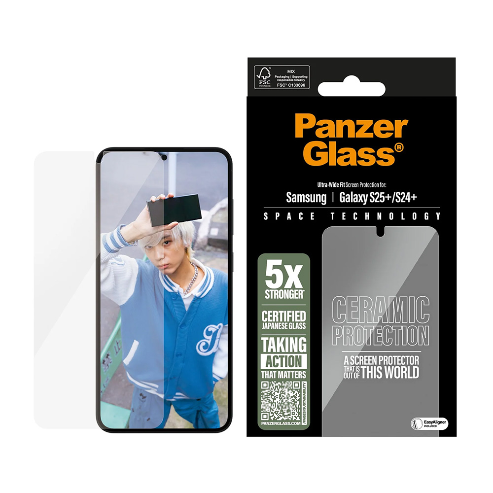 Folie PanzerGlass® Ultra-Wide Fit Ceramic Screen Protector w. EasyAligner Samsung Galaxy S25 Plus / S24 Plus