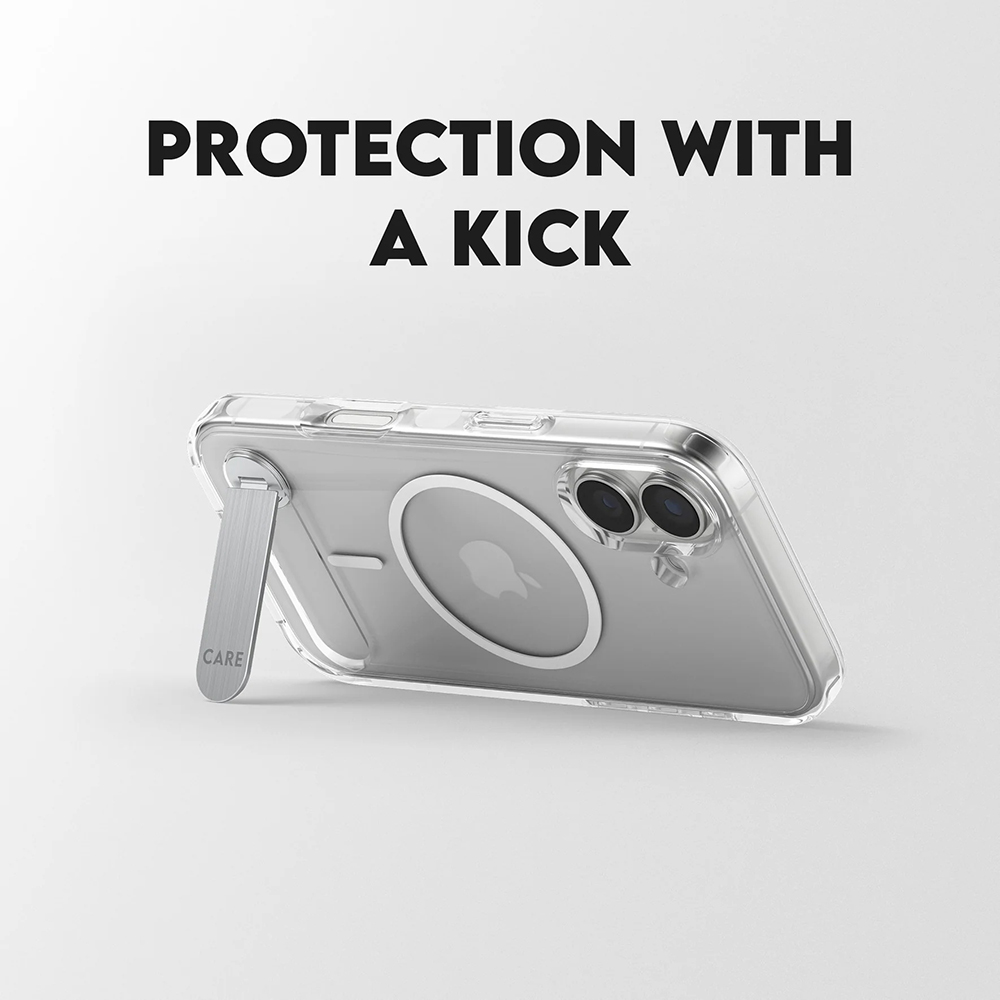 Utilizare husă PanzerGlass® CARE Feature Kickstand MagSafe iPhone 17