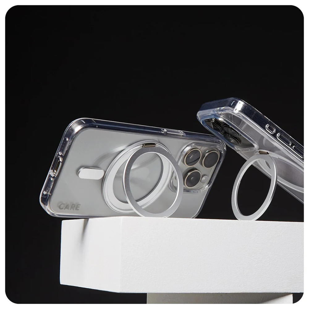 Utilizare husă PanzerGlass® CARE Feature Silver Kickstand & MagSafe iPhone 16 Pro Max