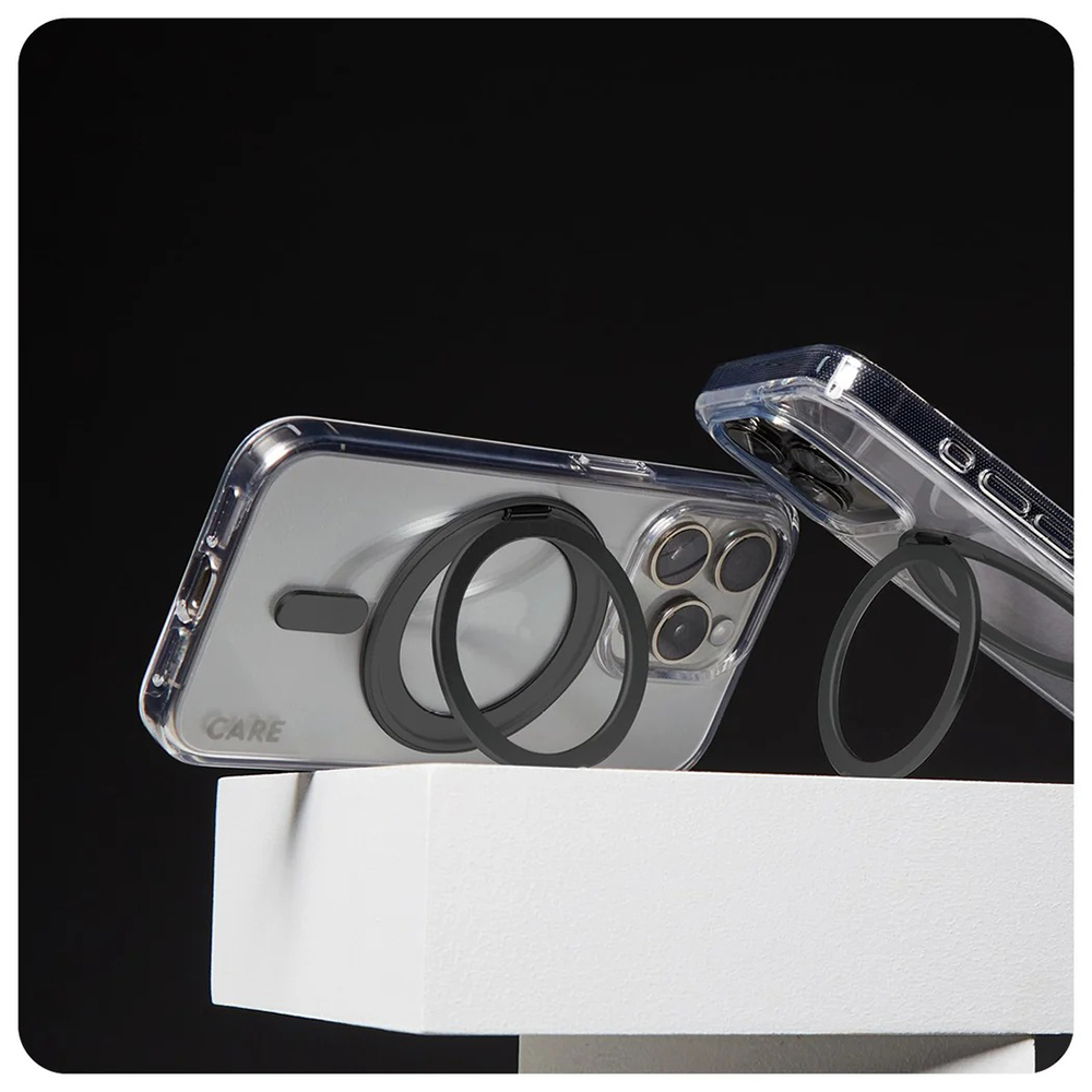 Utilizare husă PanzerGlass® CARE Feature Black Kickstand & MagSafe iPhone 16 Pro