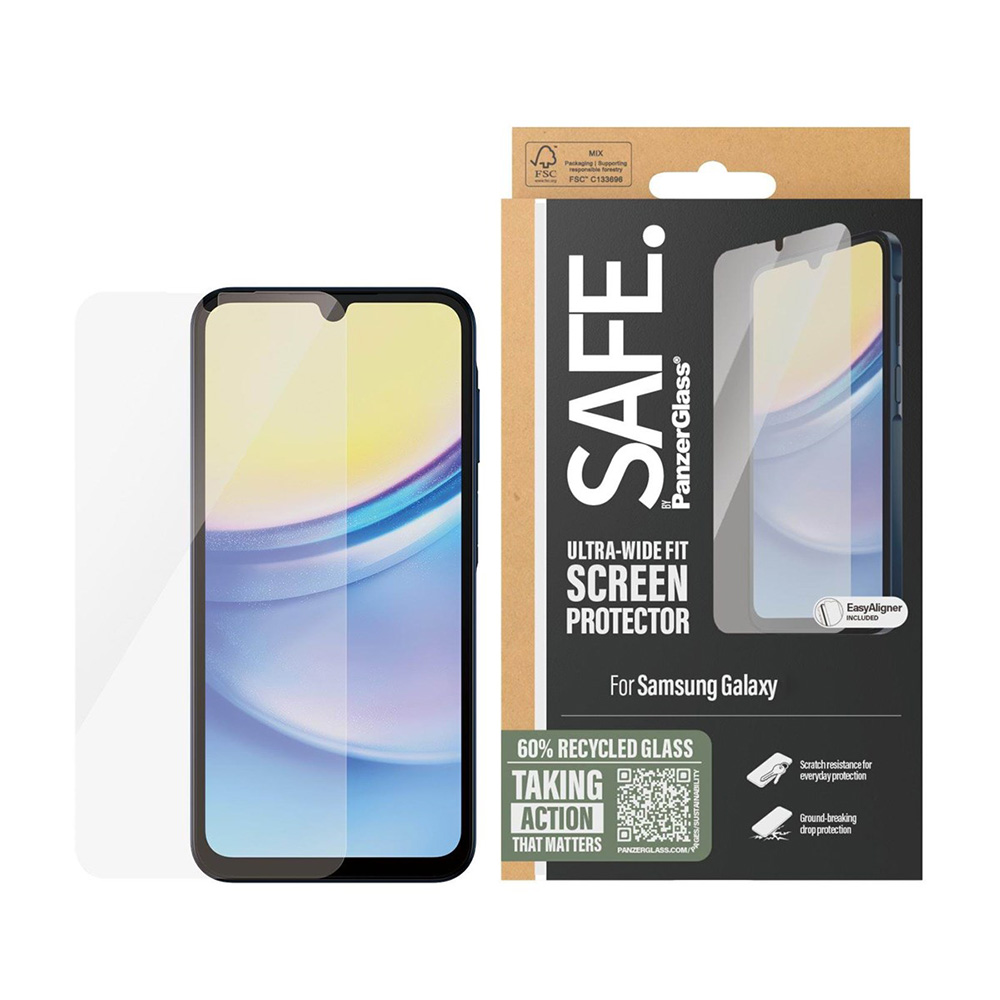 Folie PanzerGlass® SAFE. Ultra-Wide Fit Screen Protector Samsung Galaxy A16 4G / A16 5G