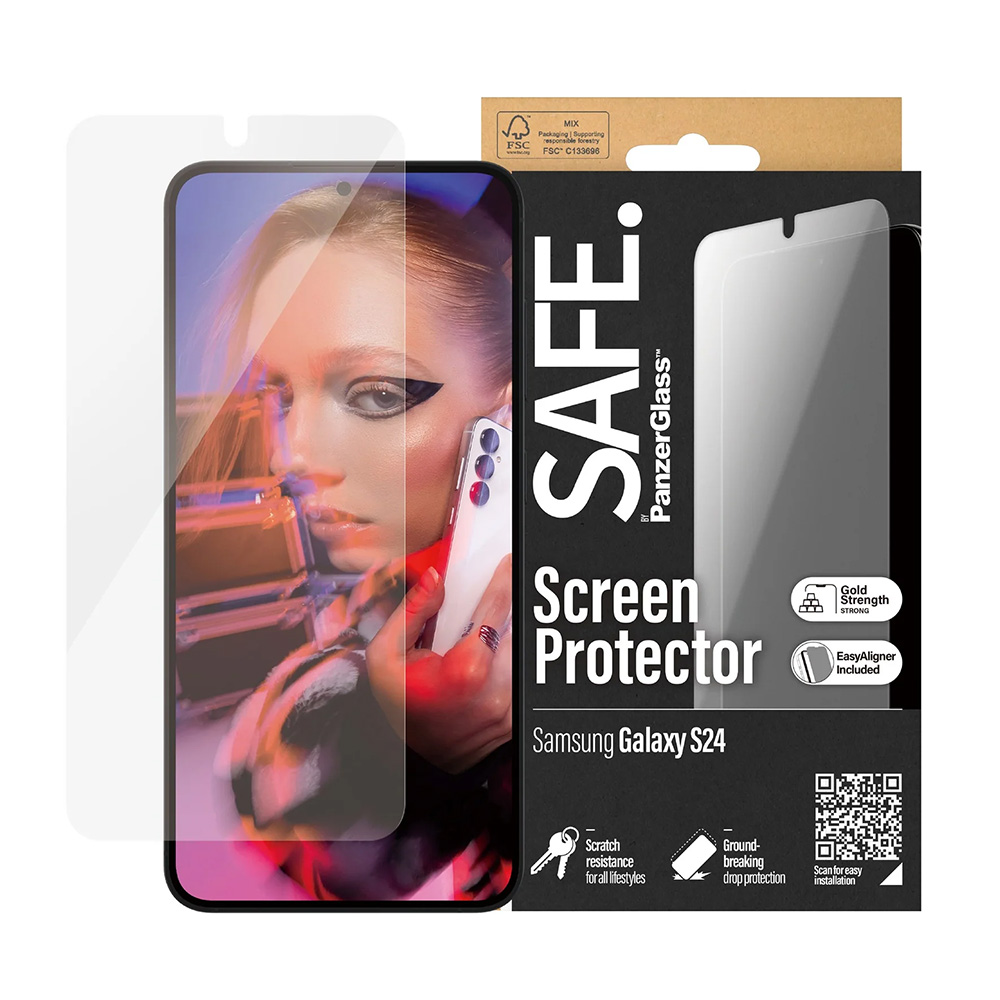 Folie PanzerGlass® SAFE. Ultra-Wide Fit Screen Protector w. EasyAligner Samsung Galaxy S24