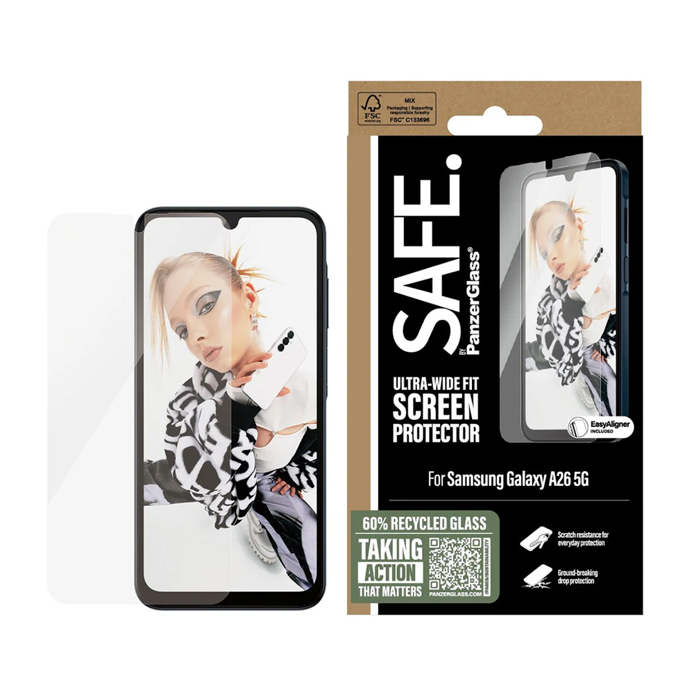 Folie PanzerGlass® SAFE. Ultra-Wide Fit Screen Protector w. Aligner Samsung Galaxy A26 5G