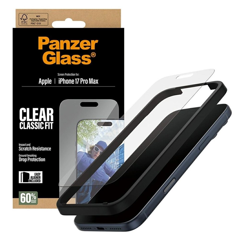Folie PanzerGlass® Classic Fit Screen Protector w. EasyAligner iPhone 17 Pro Max
