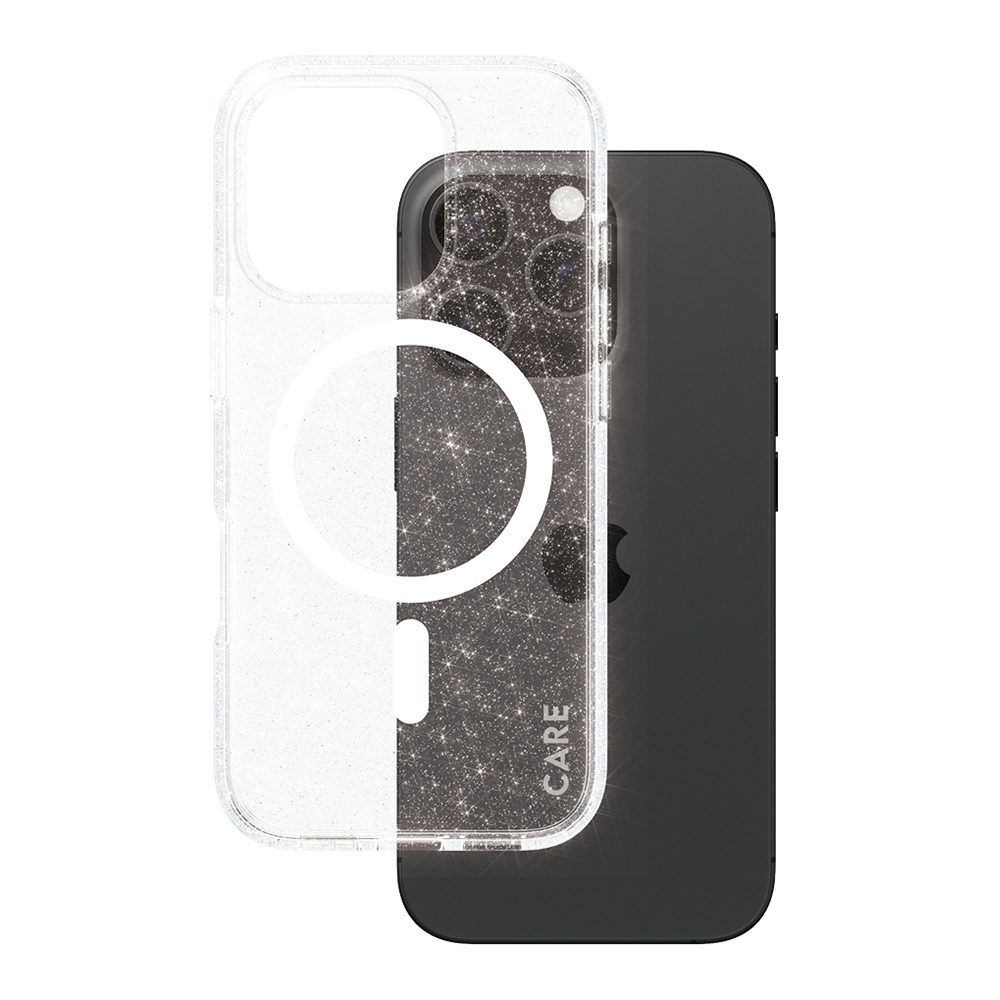 Husă PanzerGlass® CARE Flagship Urban Combat Star Lit White MagSafe iPhone 16 Pro Transparenta