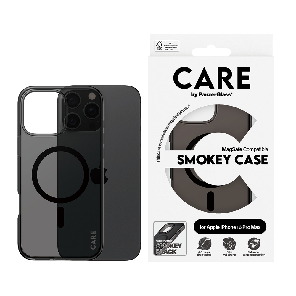 Utilizare husă PanzerGlass® CARE Flagship Urban Combat Black MagSafe iPhone 16 Pro