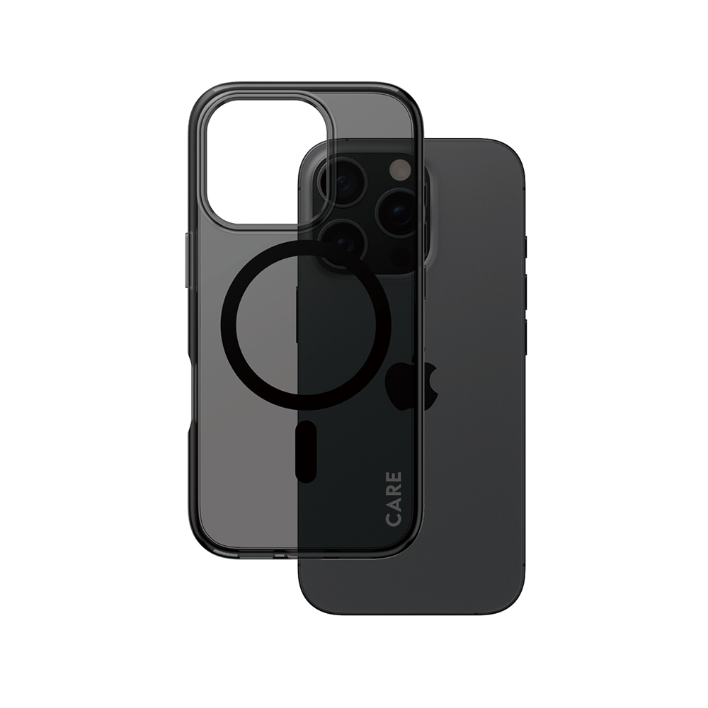 Husă PanzerGlass® CARE Flagship Urban Combat Black MagSafe iPhone 16 Pro Fumuriu | transparenta | negru;transparenta